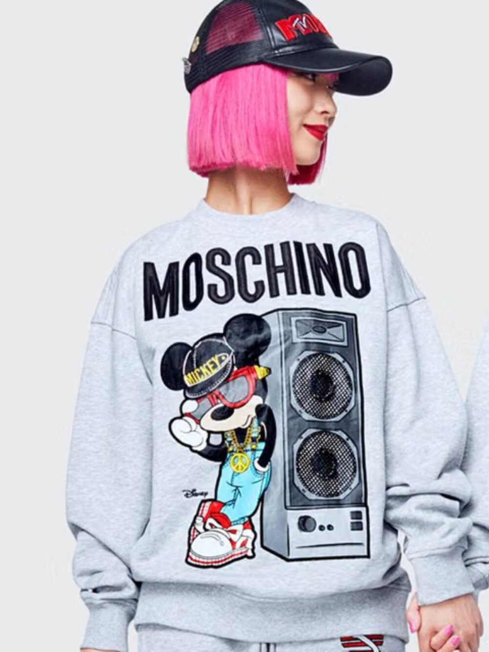 H&M x Moschino Disney Mickey Mouse Boombox Graphic Crewneck Sweatshirt